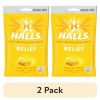 (2 pack) HALLS Relief Honey Lemon Sugar Free Cough Drops, 25 Drops