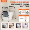 VEVOR Toilet Safety Rail, Folding Toilet Seat Frame, Adjustable Width & Height Fit Most Toilets, Supports 300lbs, Stand Alone Toilet Handles Grab Bars